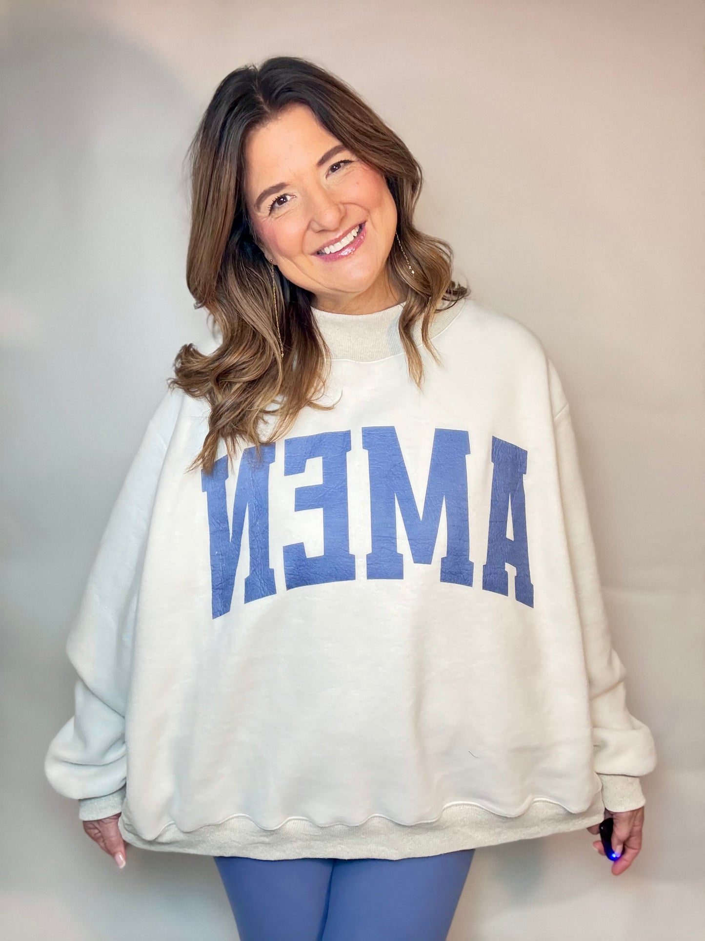 WWJD-AMEN  Reversible Grey  Sweatshirt