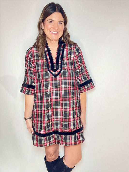 The Black Plaid Holiday Dress