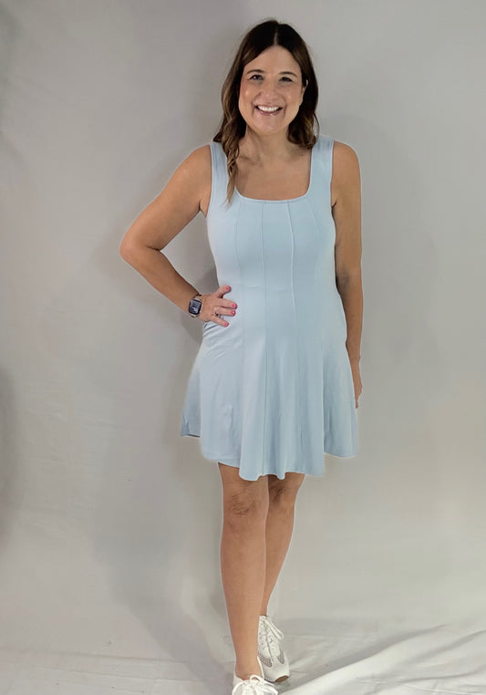 The Baby Blue Athletic Dress - Triple Charm Boutique