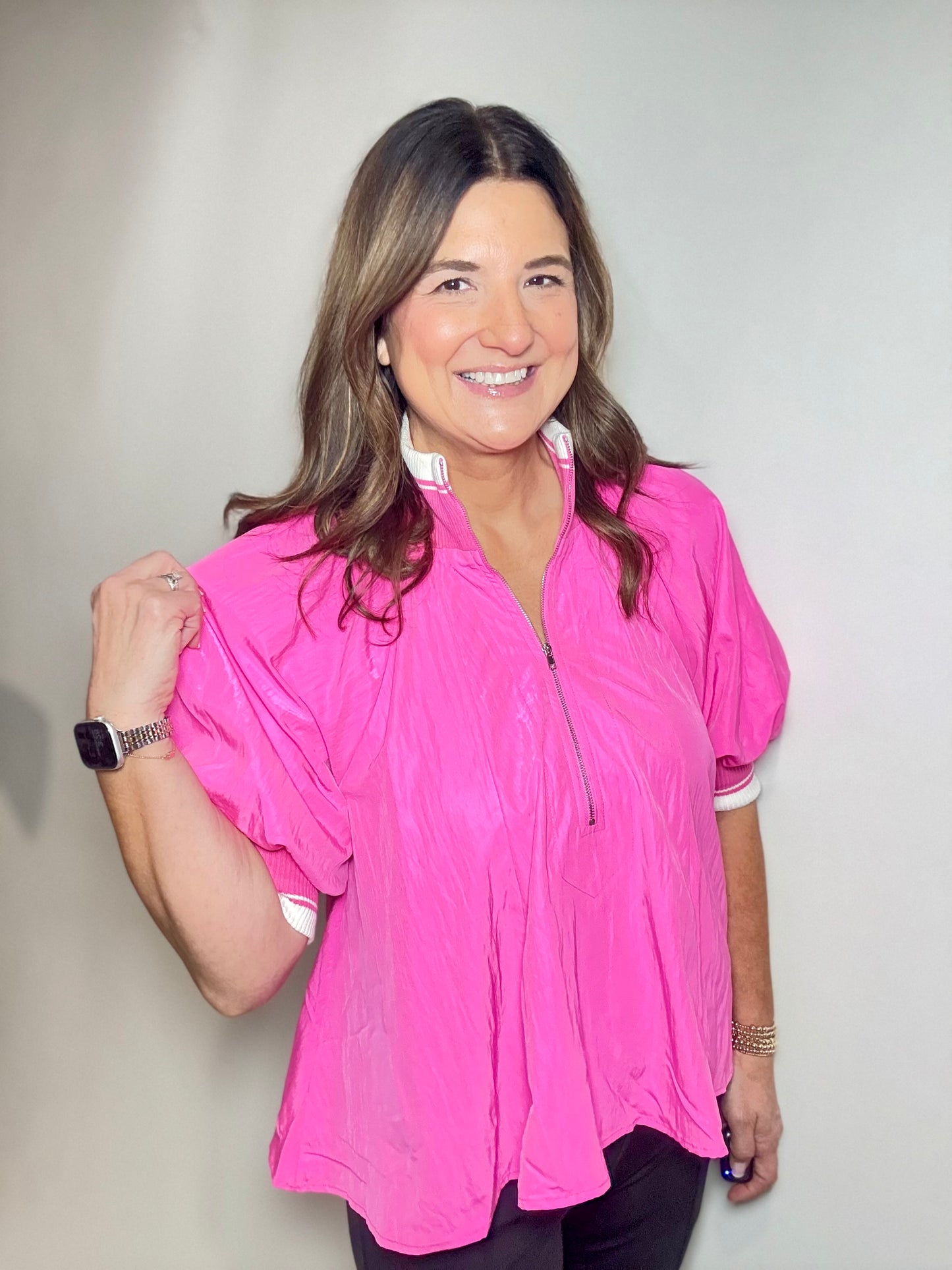 The Barbie Pink Zip Top