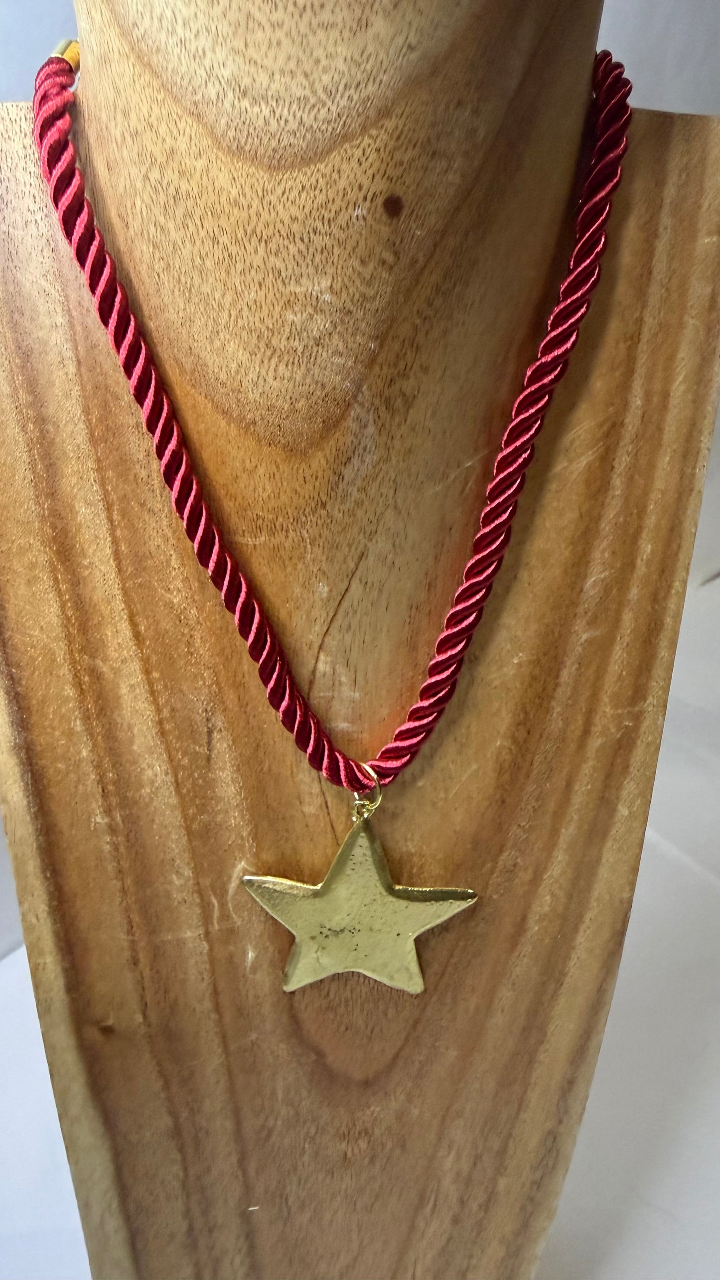 The Star Necklace On Red Rope
