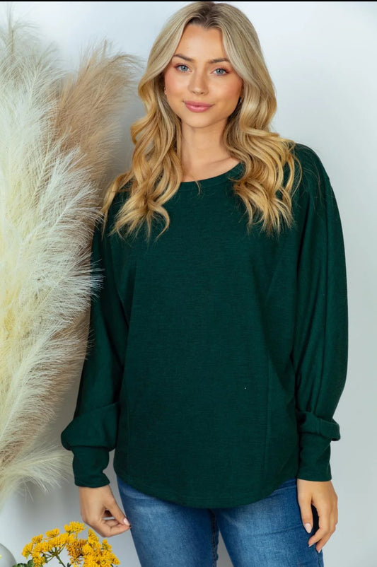 The Hunter Green Open Back Sweater