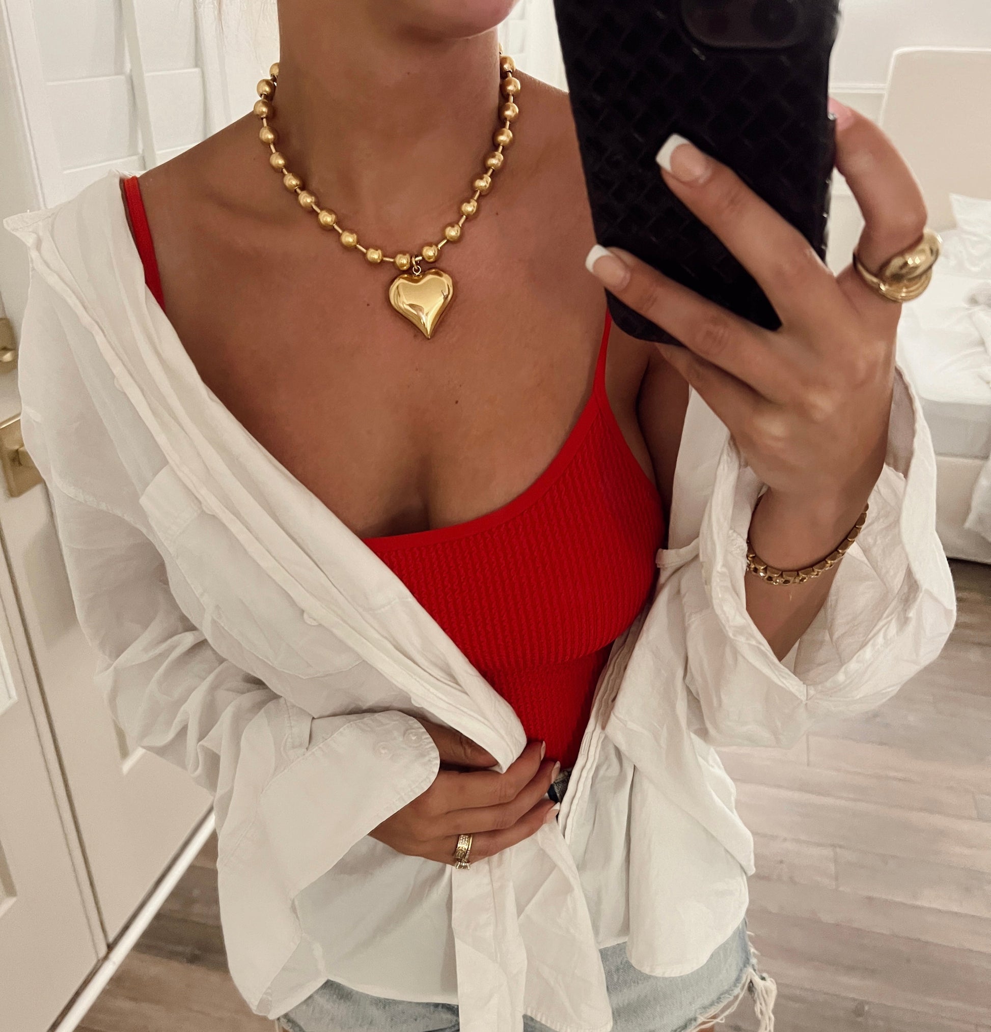 CHUNKY HEART NECKLACE - Triple Charm Boutique