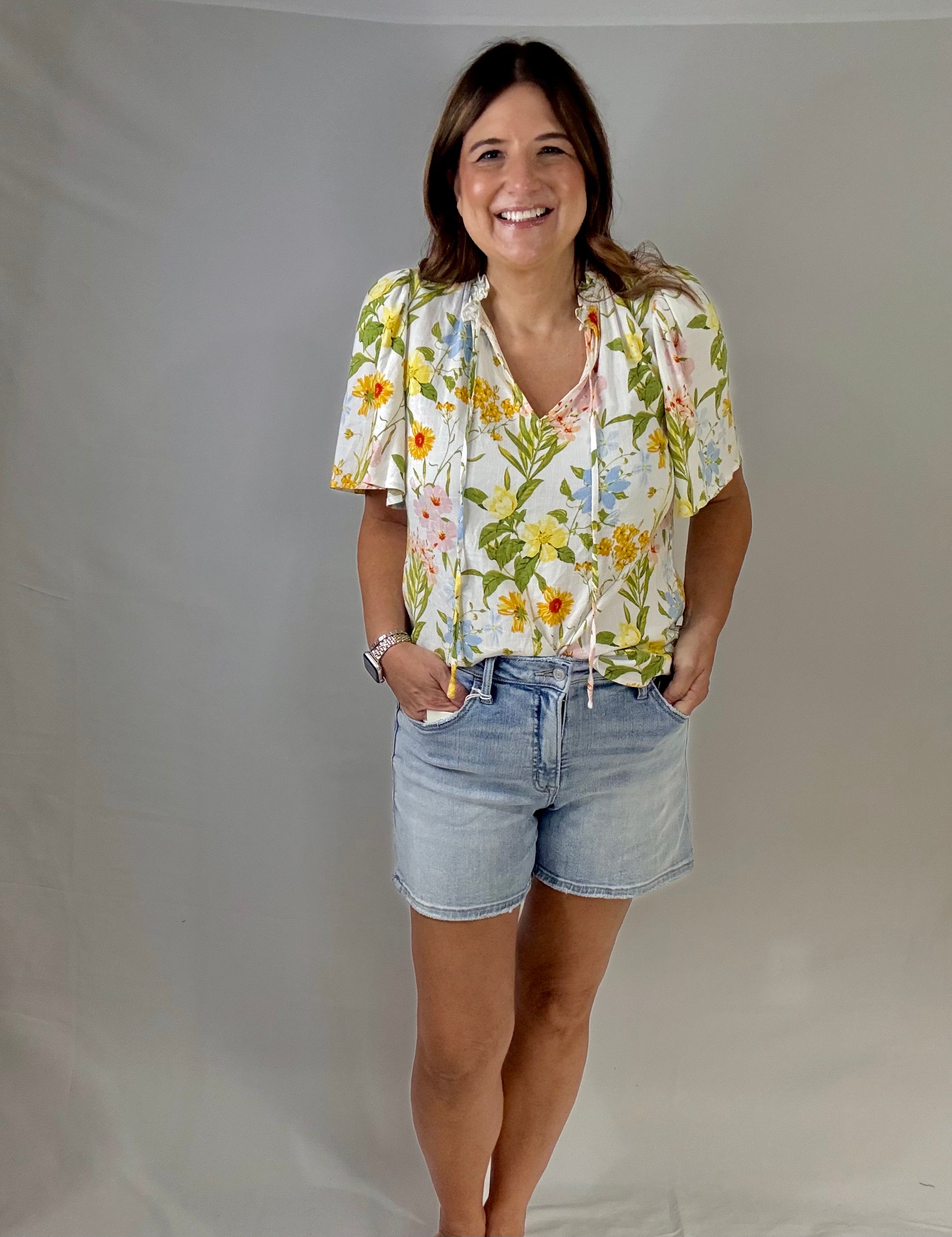 The White Floral Dress Top - Triple Charm Boutique
