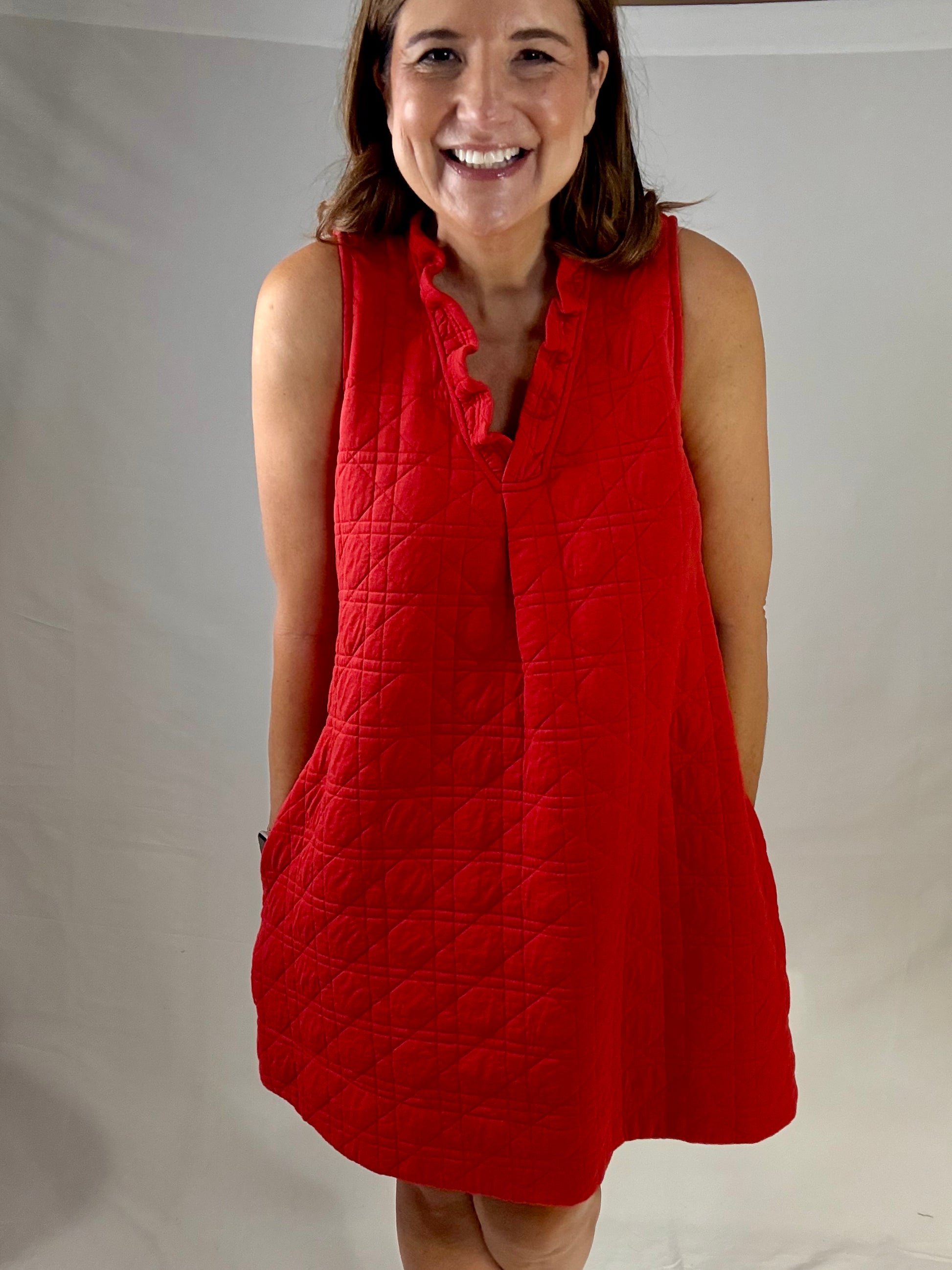 The Red Comfy Shift Dress - Triple Charm Boutique