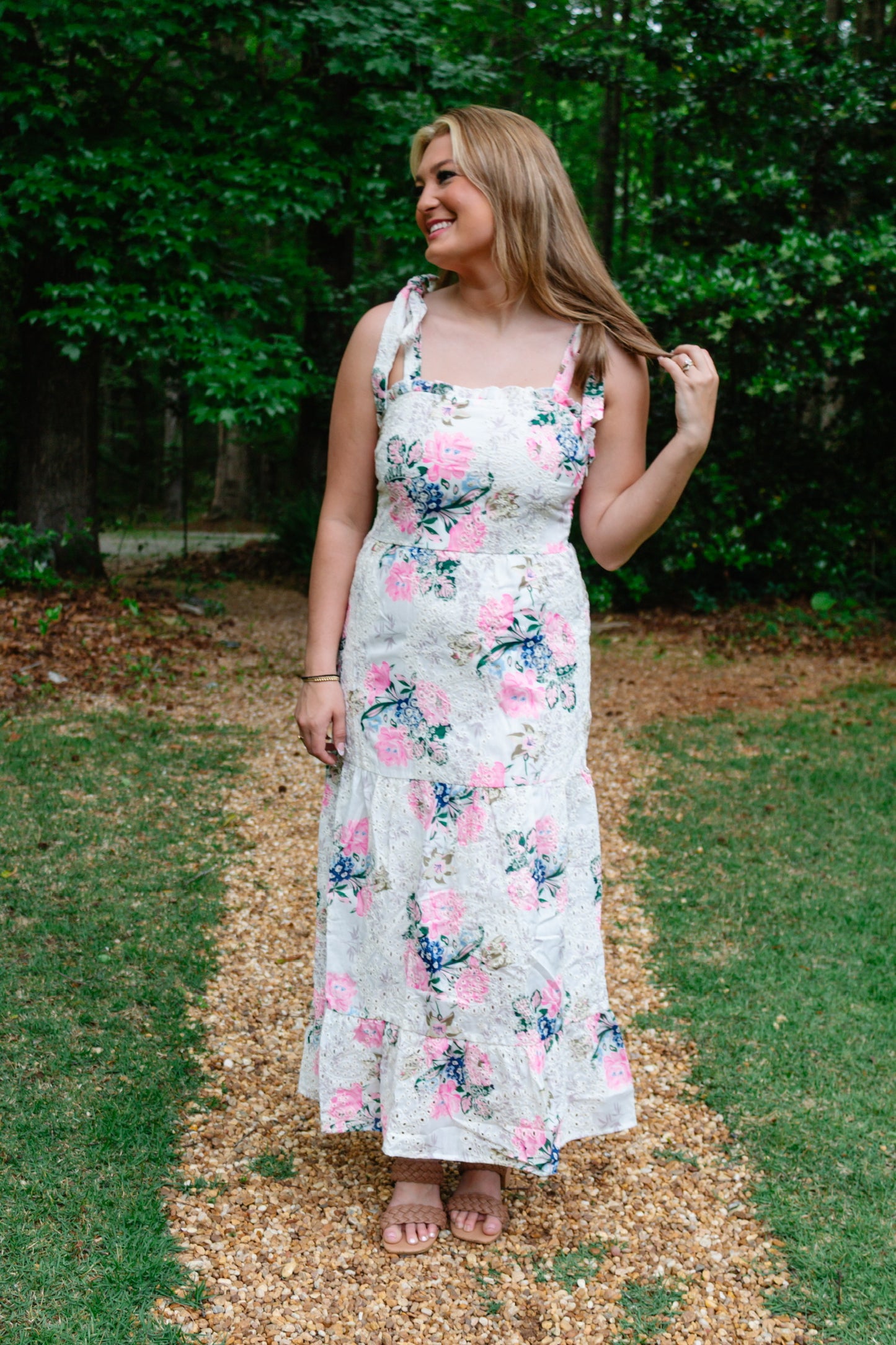 The Enchanting Floral Embroidered Dress - Triple Charm Boutique