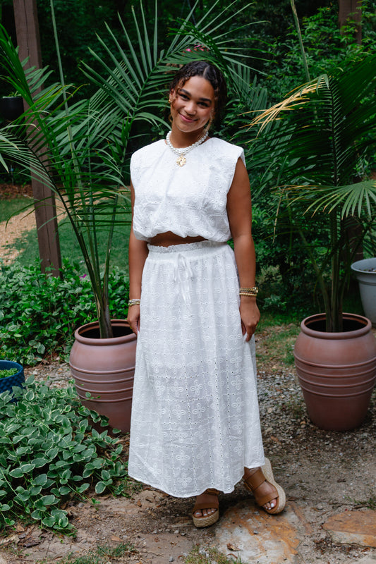 The White Eyelet Lace Sea Set - Triple Charm Boutique