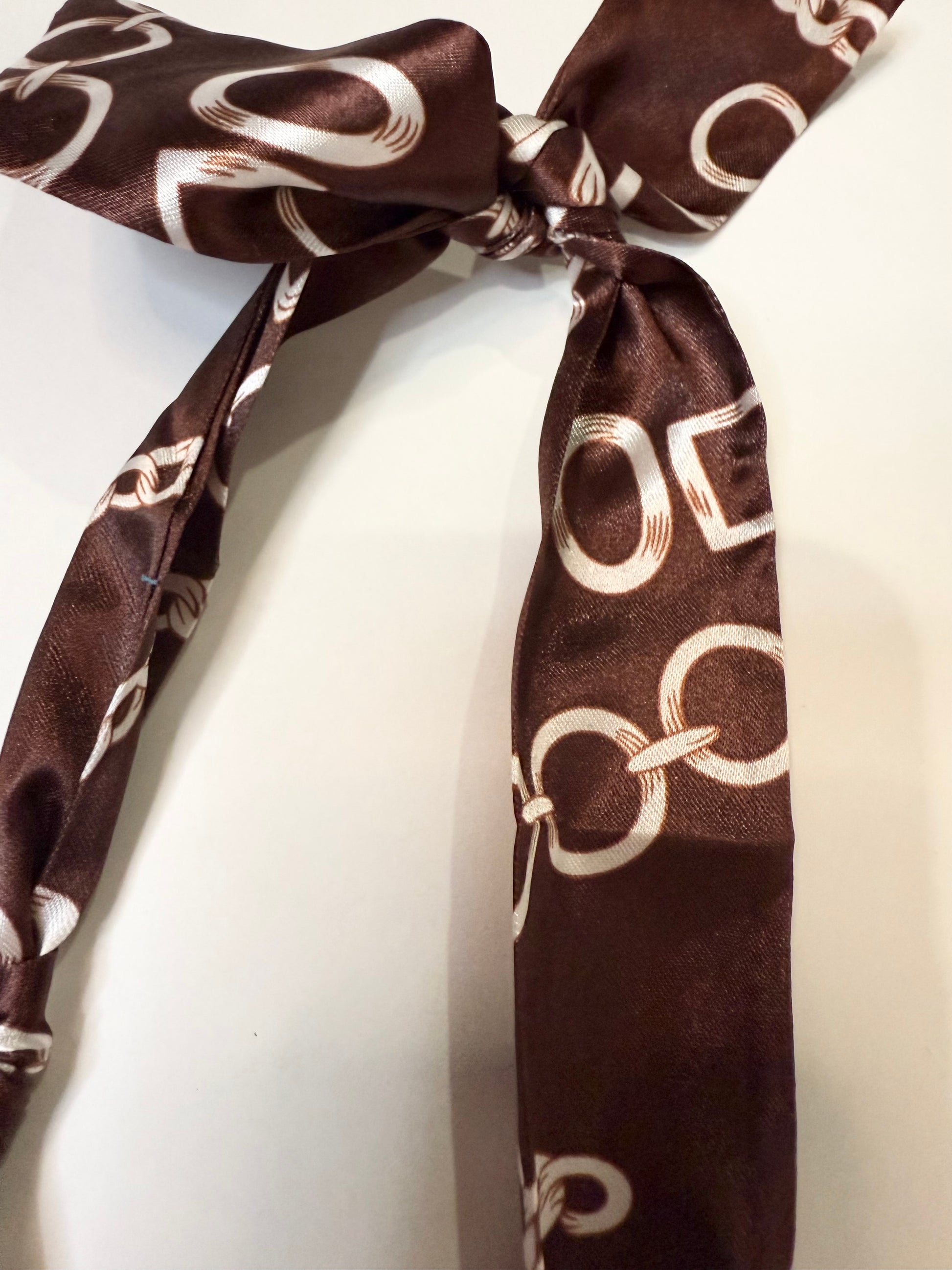 Scarf Heart Necklace in Brown Chain Print - Triple Charm Boutique