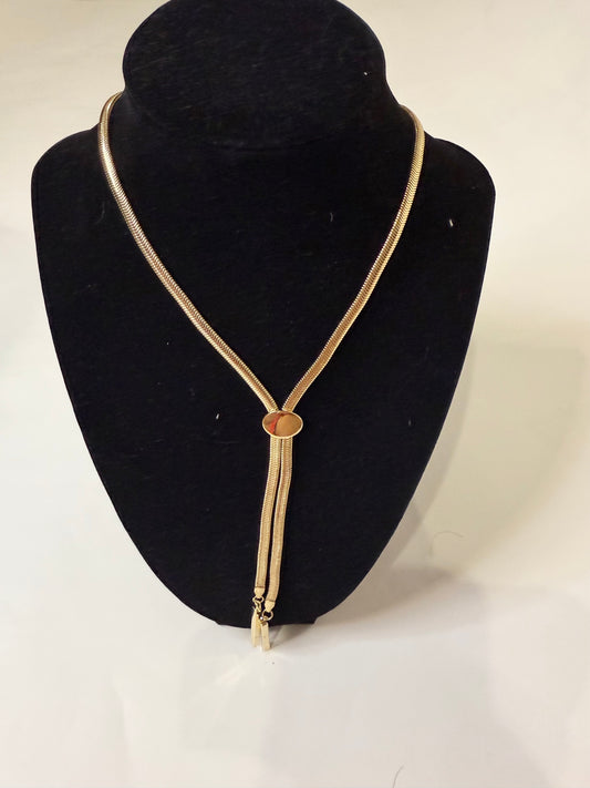 Long Gold Snake Necklace - Triple Charm Boutique