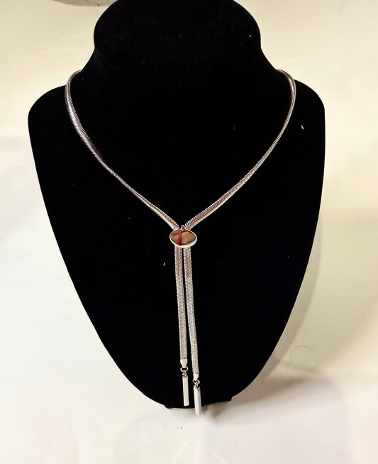Long Silver Snake Necklace - Triple Charm Boutique