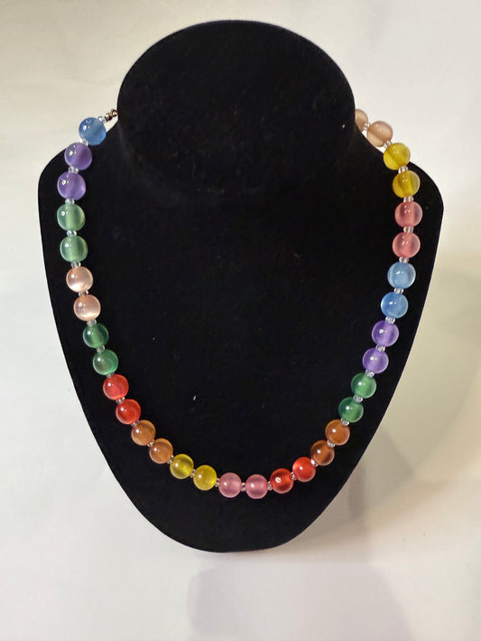 Multicolored Marble Clasp Necklace - Triple Charm Boutique