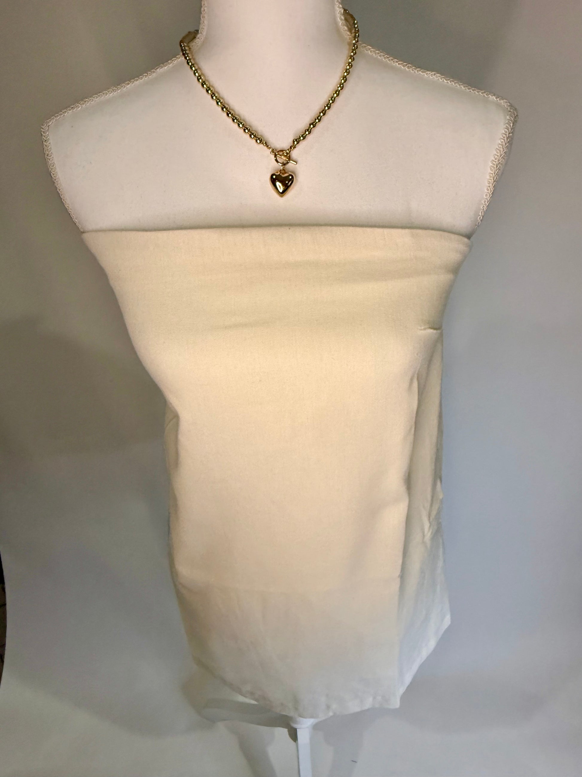 Gold Heart Beaded Mini Toggle  Necklace - Triple Charm Boutique