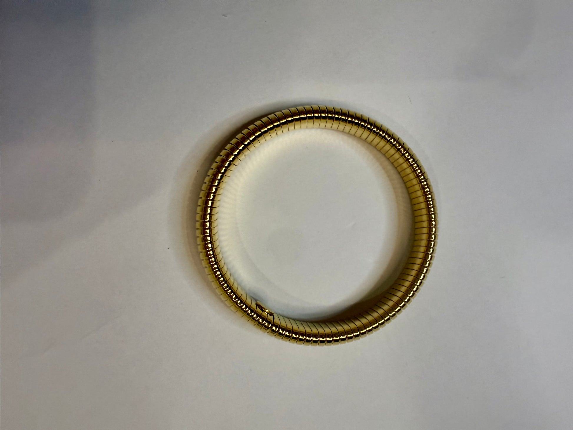Gold Plated Stainless Stainless Stretch Bracelet Medium Width - Triple Charm Boutique