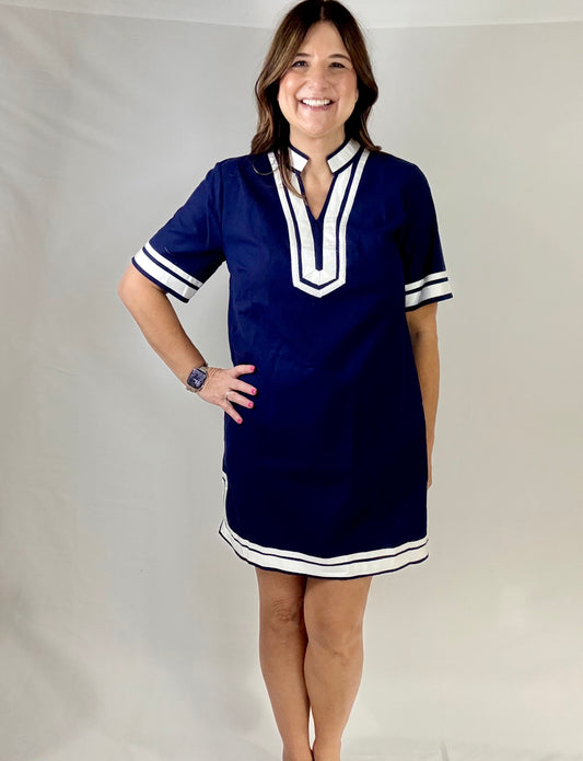 The Nautical Navy Linen Dress