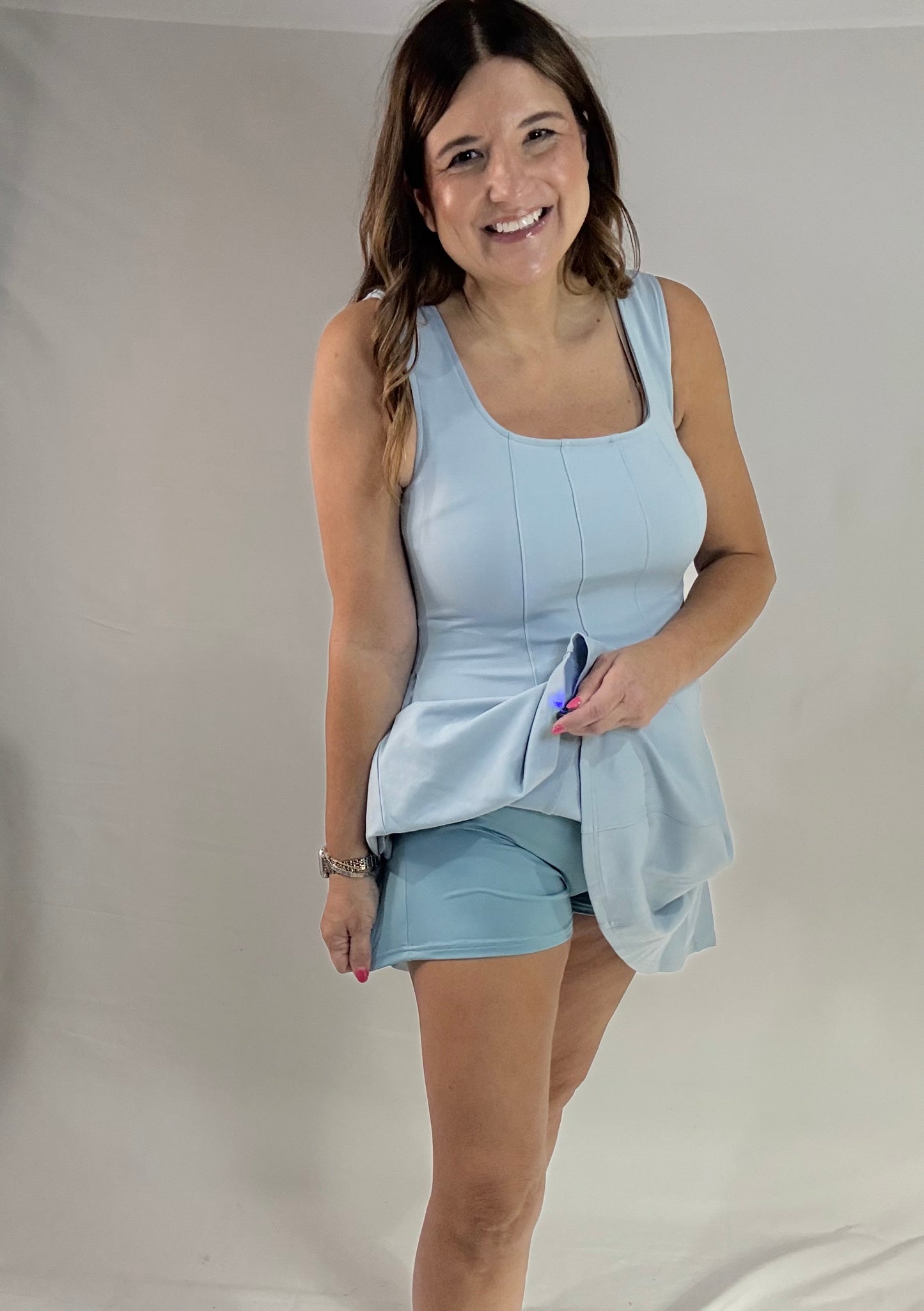 The Baby Blue Athletic Dress - Triple Charm Boutique