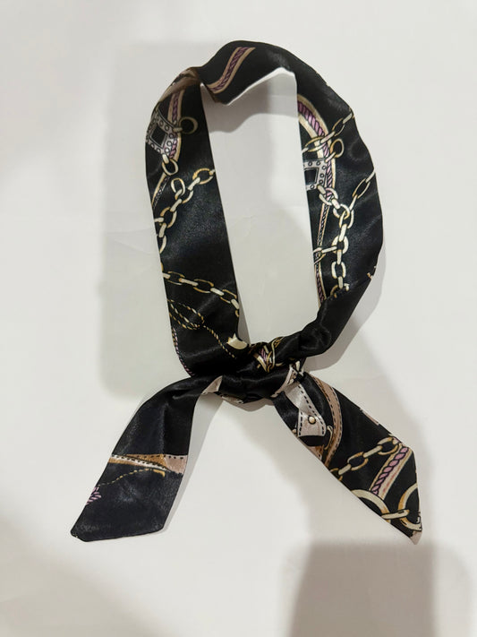 The Black Nautical Striped Neck Scarf