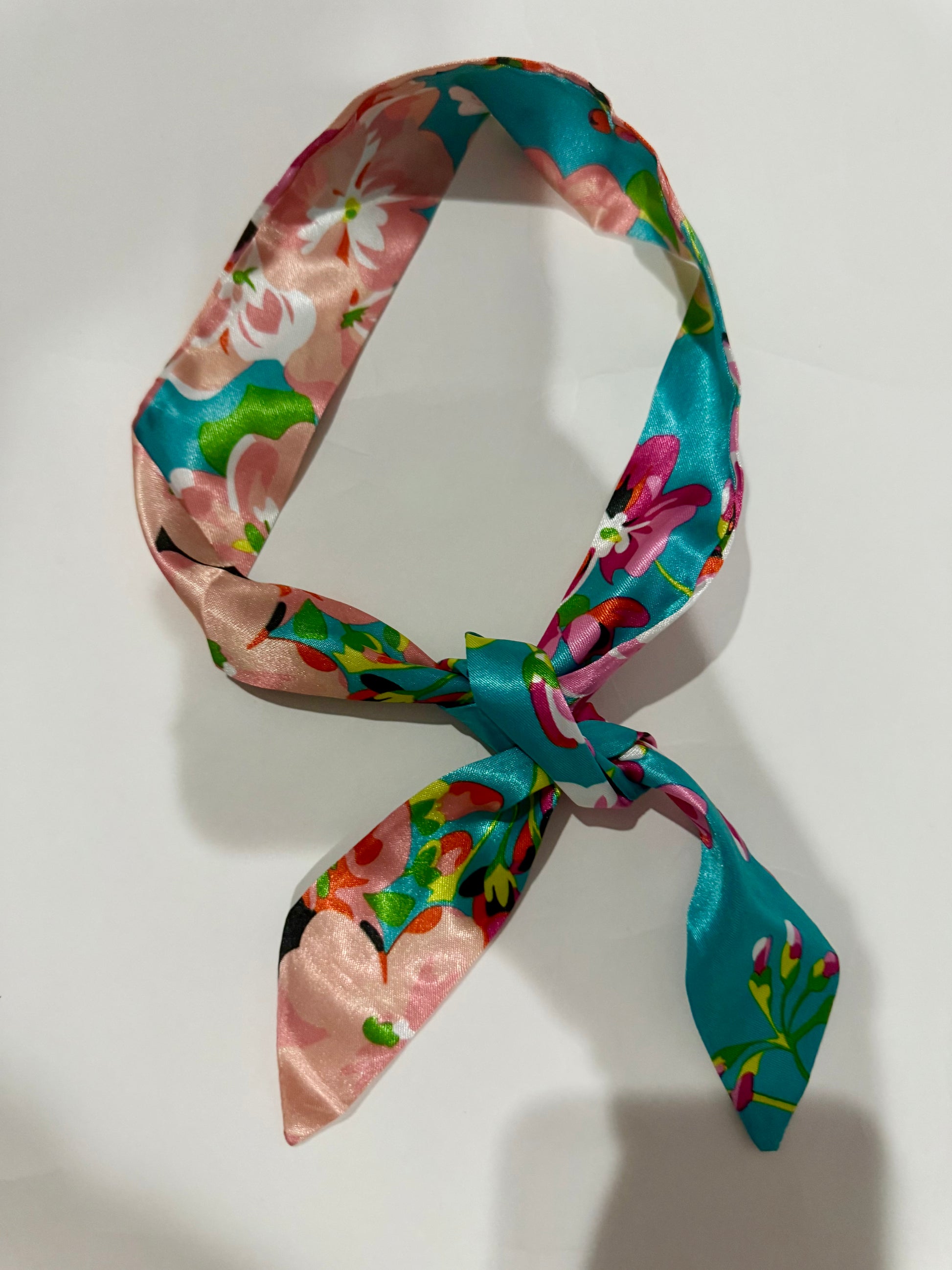 The Turquoise Floral Neck Scarf - Triple Charm Boutique