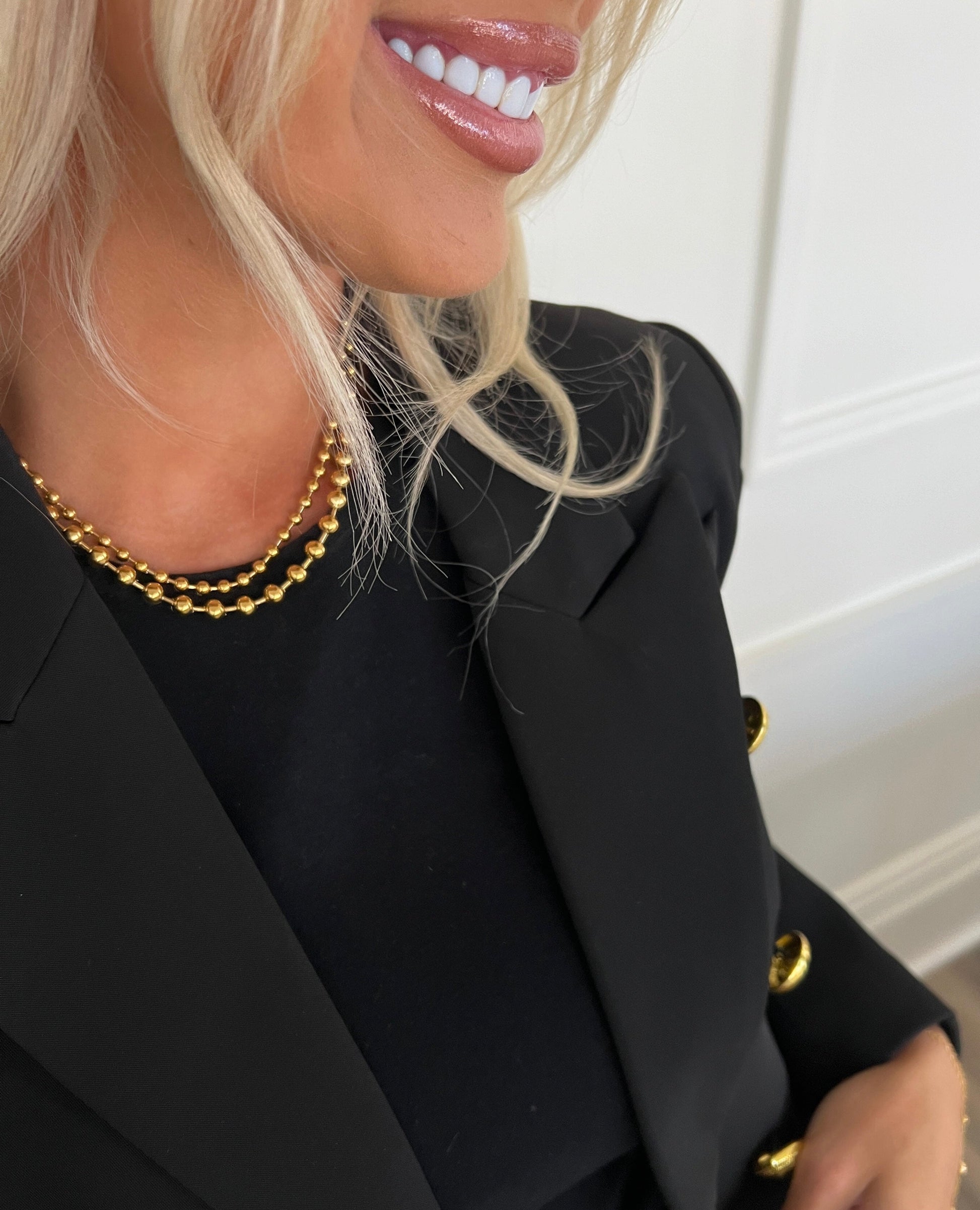 XL GOLD BEADED NECKLACE - Triple Charm Boutique