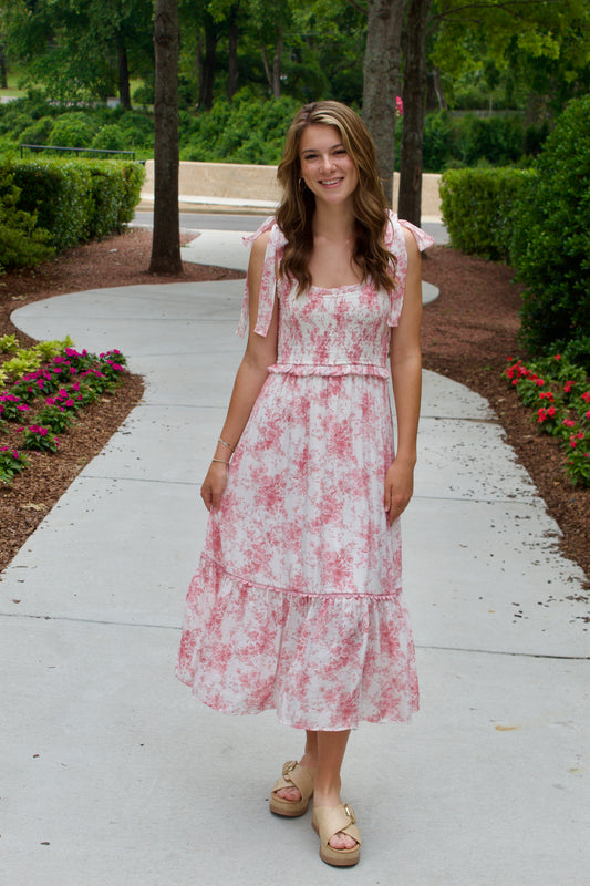 The Soft Pink Floral Dress