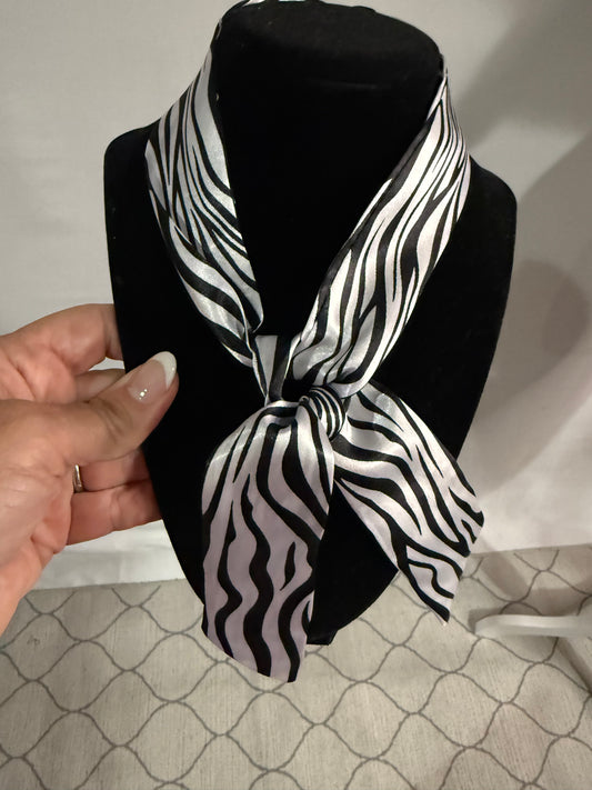 The Black Zebra Tie Scarf - Triple Charm Boutique