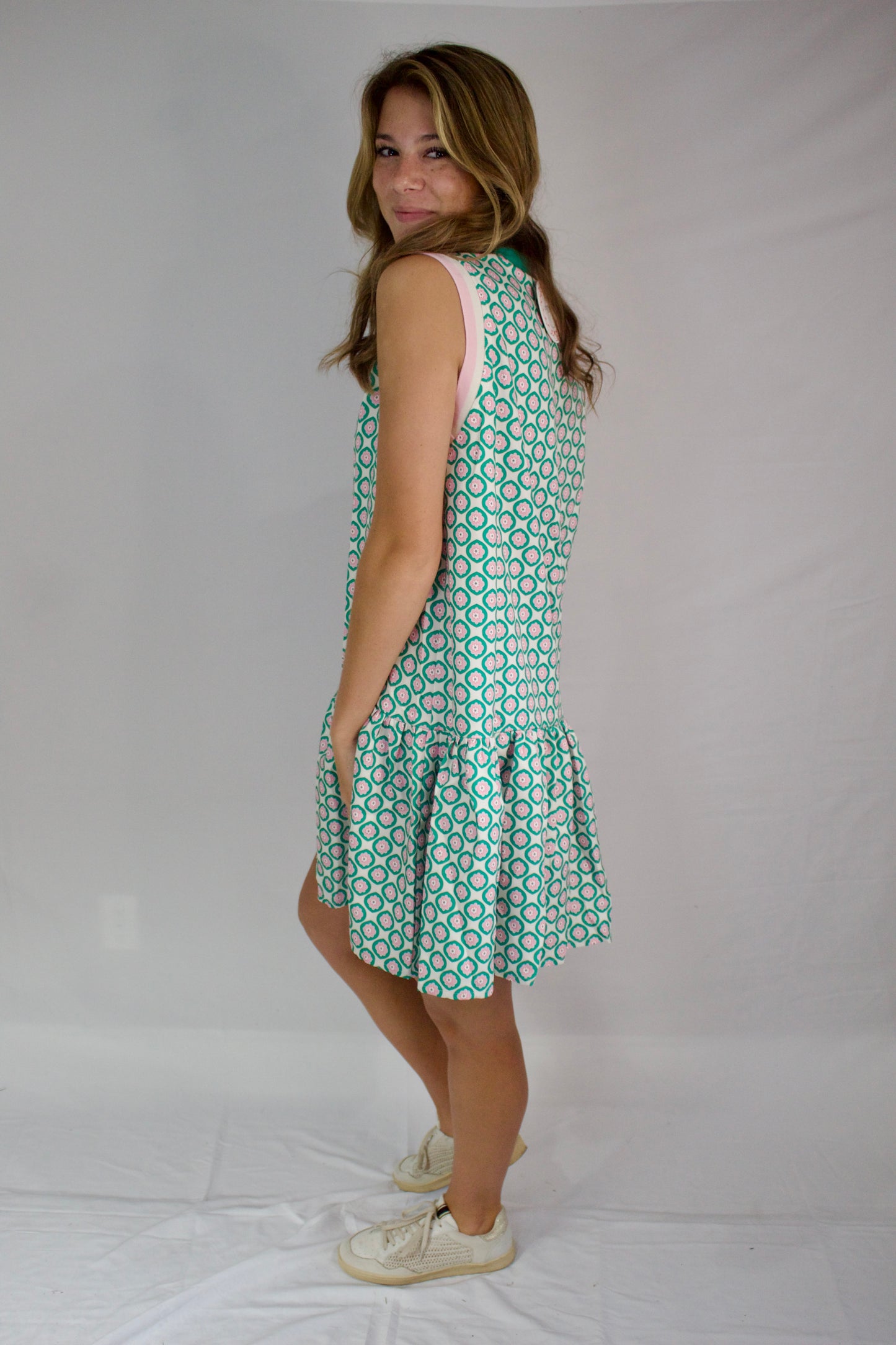 The  Perfect Pink  Flower Ruffle Dress