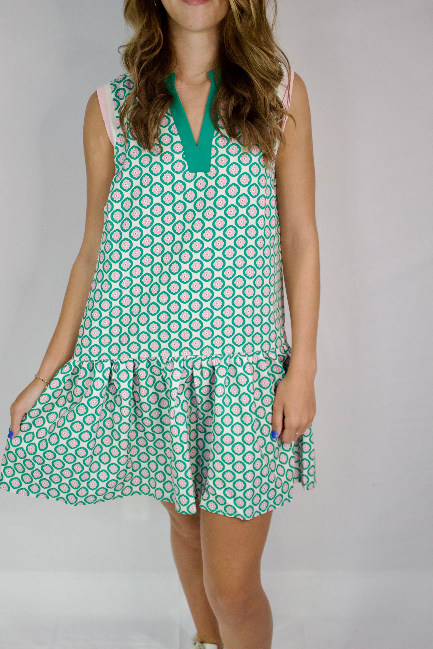 The  Perfect Pink  Flower Ruffle Dress