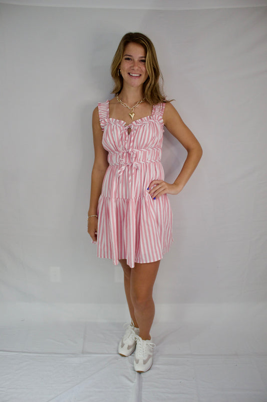 Summer Stripe Pink Mini Dress