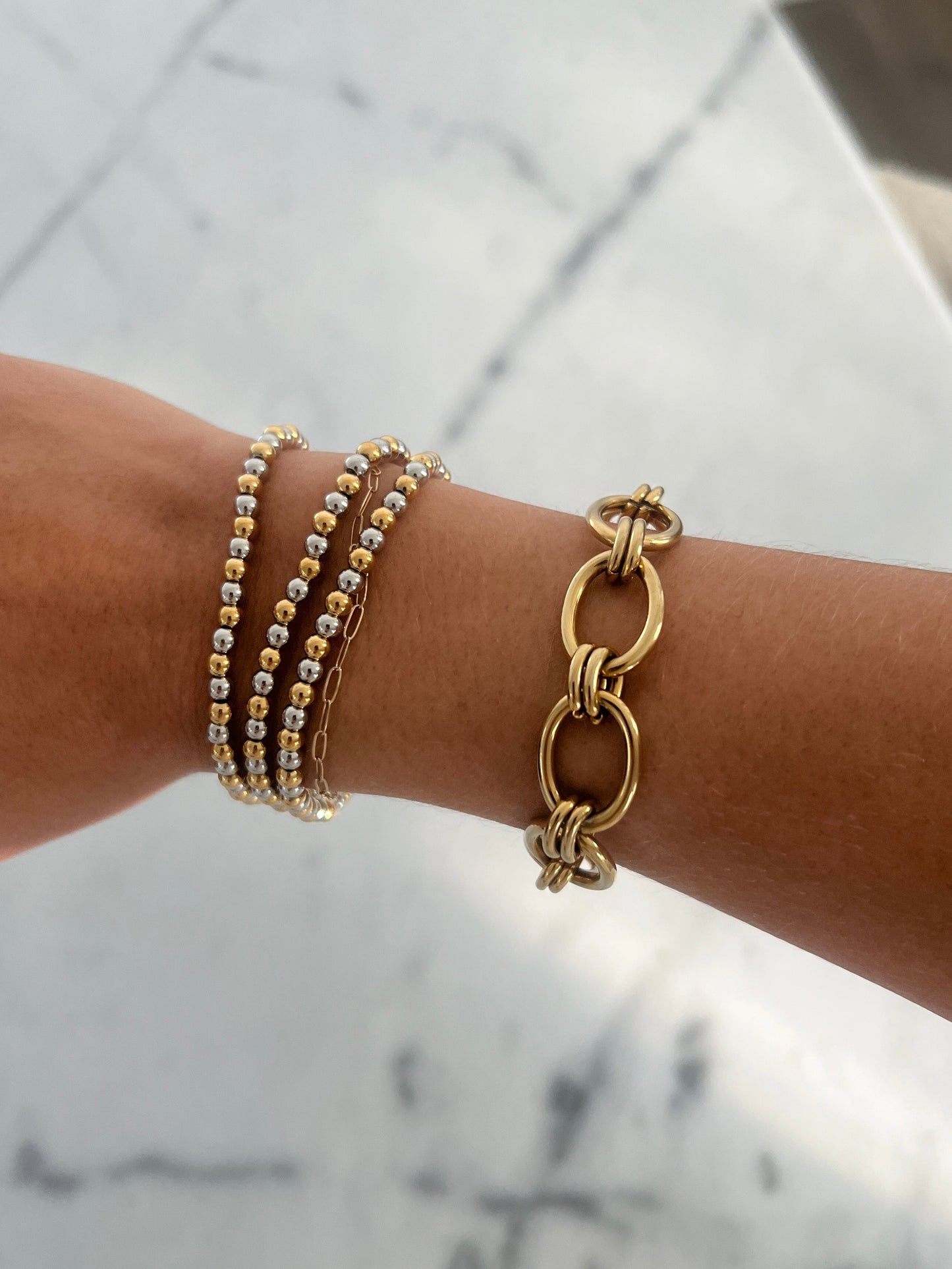 TWO TONED BEADED BRACELET - Triple Charm Boutique