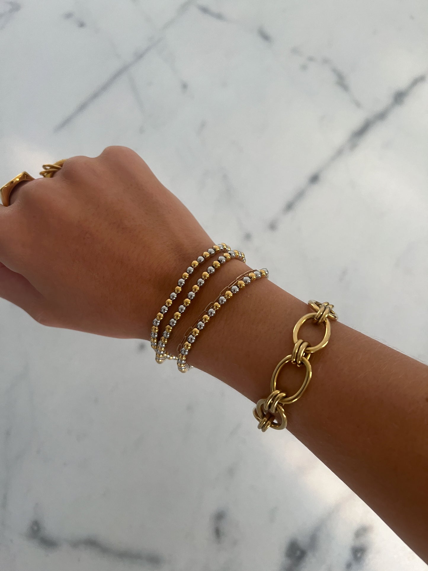 TWO TONED BEADED BRACELET - Triple Charm Boutique