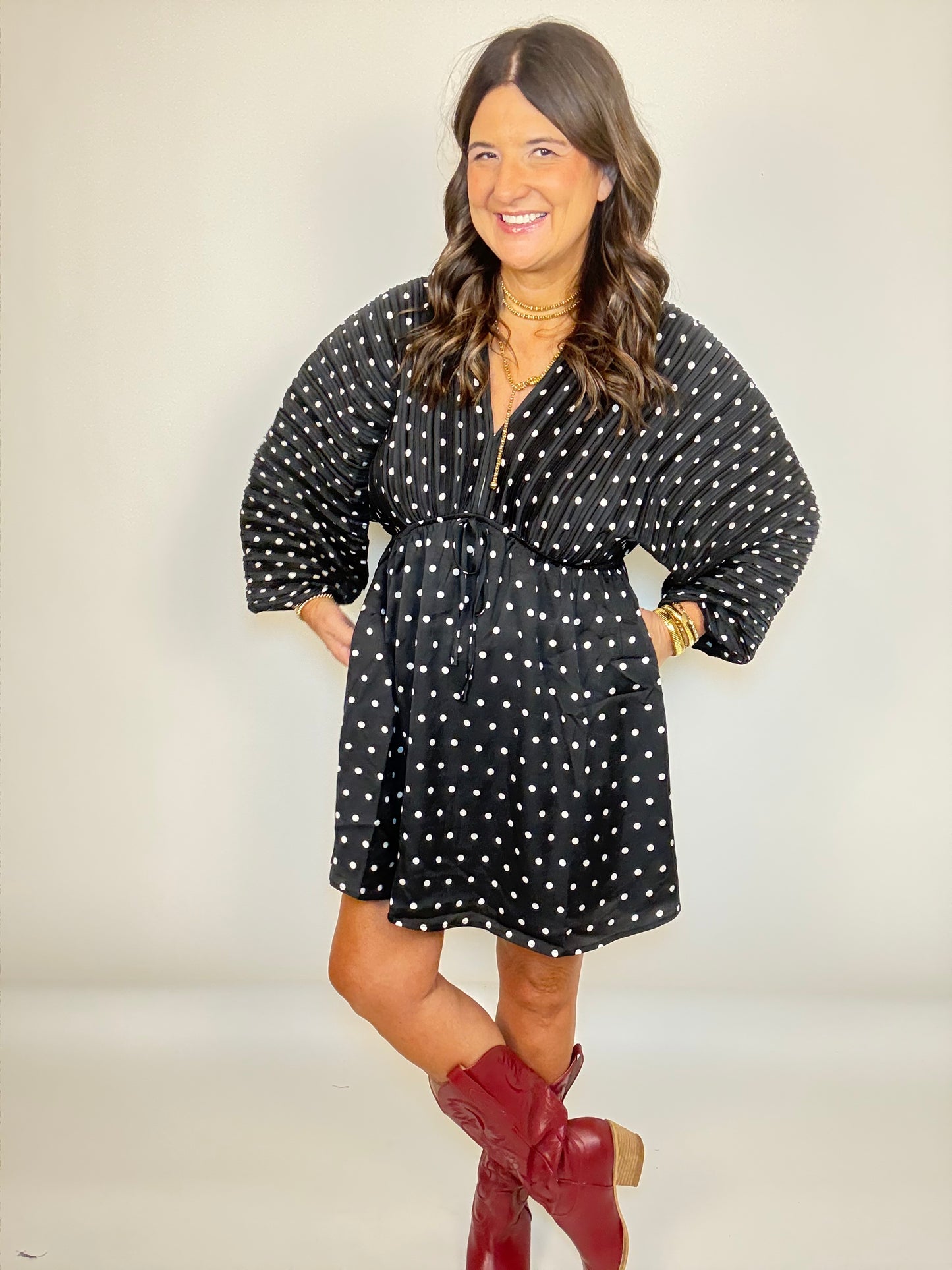 Black Dot Mini Dress