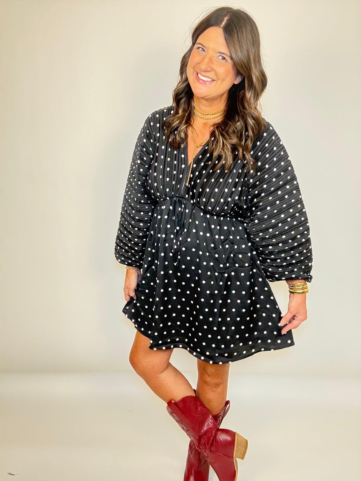 Black Dot Mini Dress