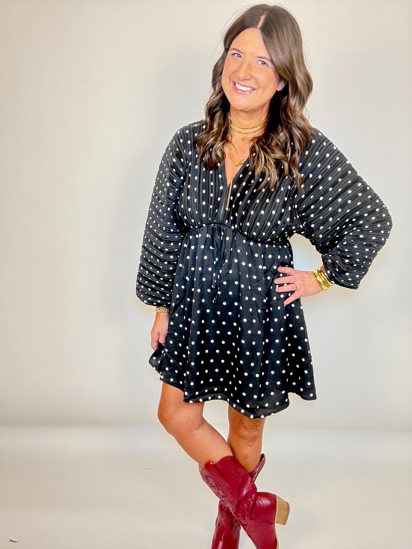 Black Dot Mini Dress