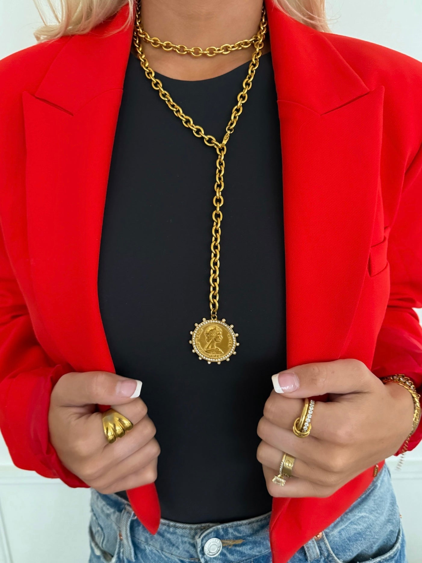 XL COIN NECKLACE - Triple Charm Boutique