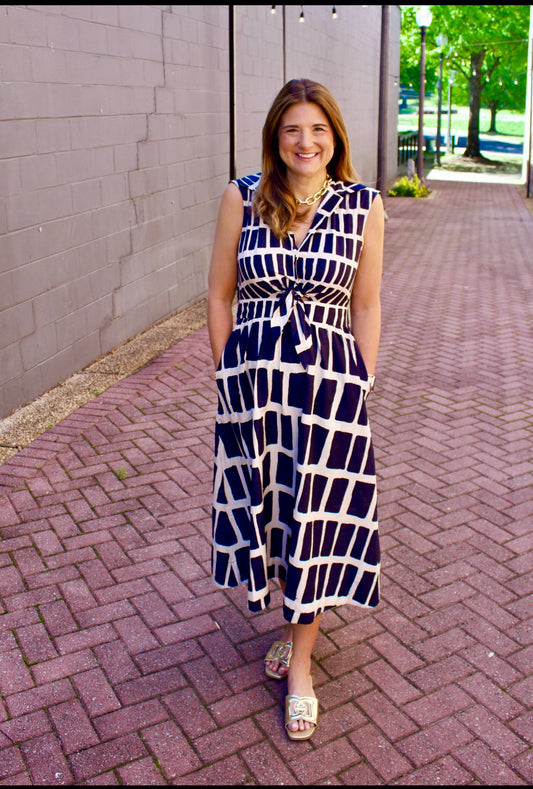 The Abstract Housewife Midi Dress - Triple Charm Boutique