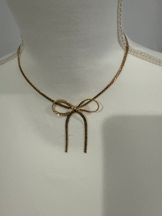 Bow Chain Necklace - Triple Charm Boutique