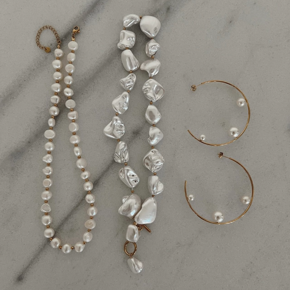 GLAM PEARL NECKLACE - Triple Charm Boutique