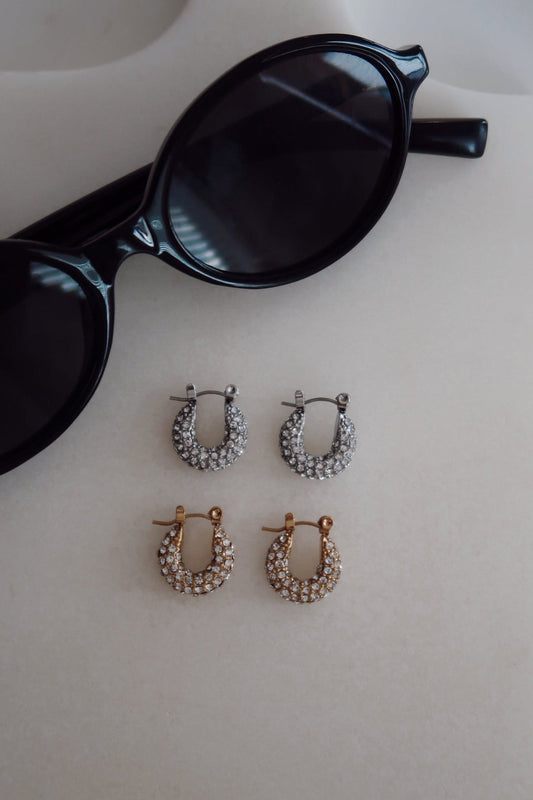 SMALL DIAMOND HOOPS - Triple Charm Boutique