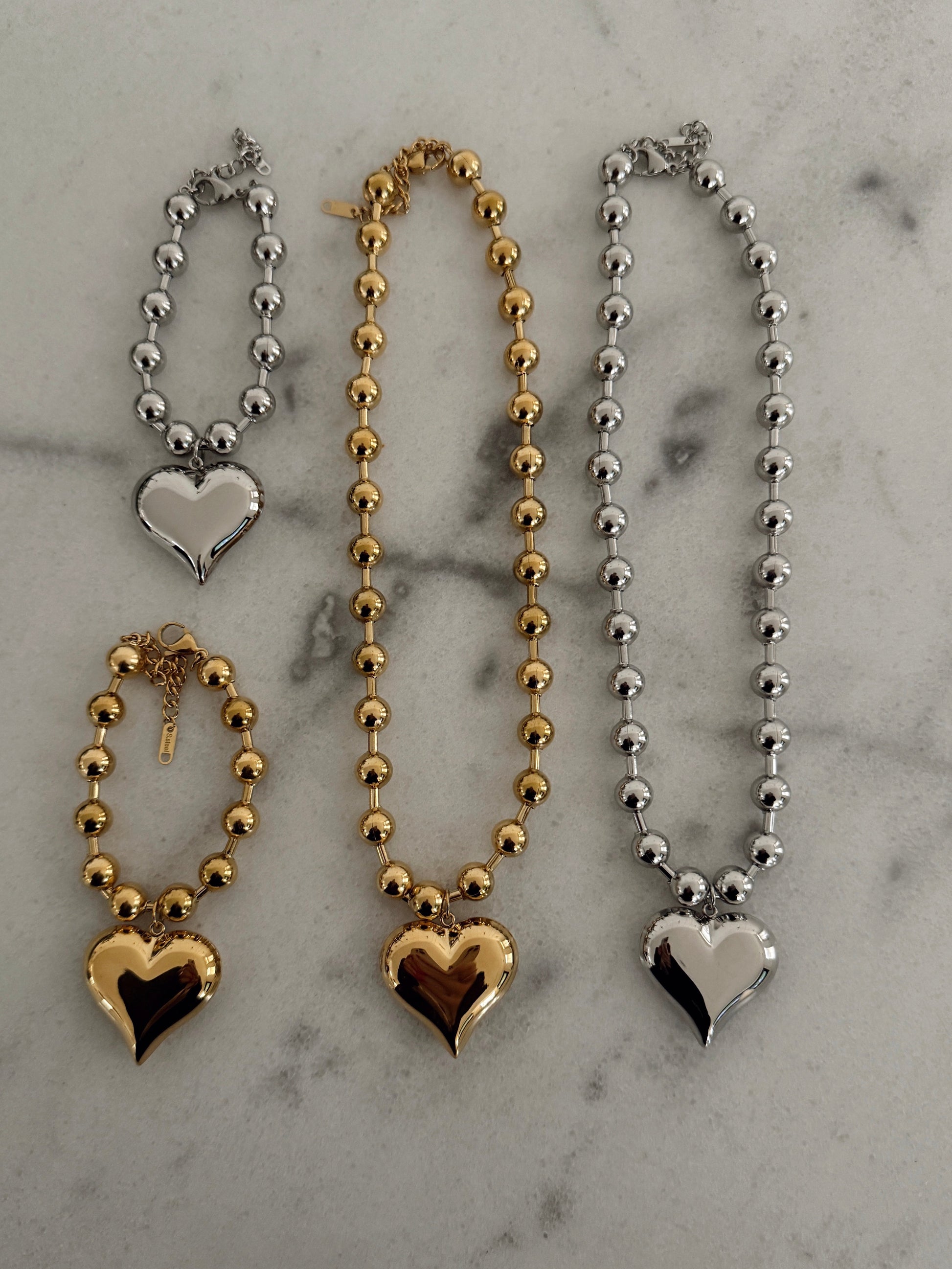 SILVER BUBBLE HEART BRACELET - Triple Charm Boutique