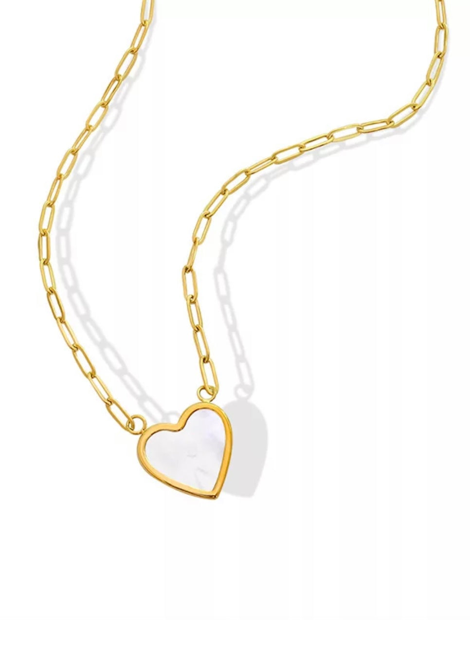 WHITE HEART NECKLACE - Triple Charm Boutique