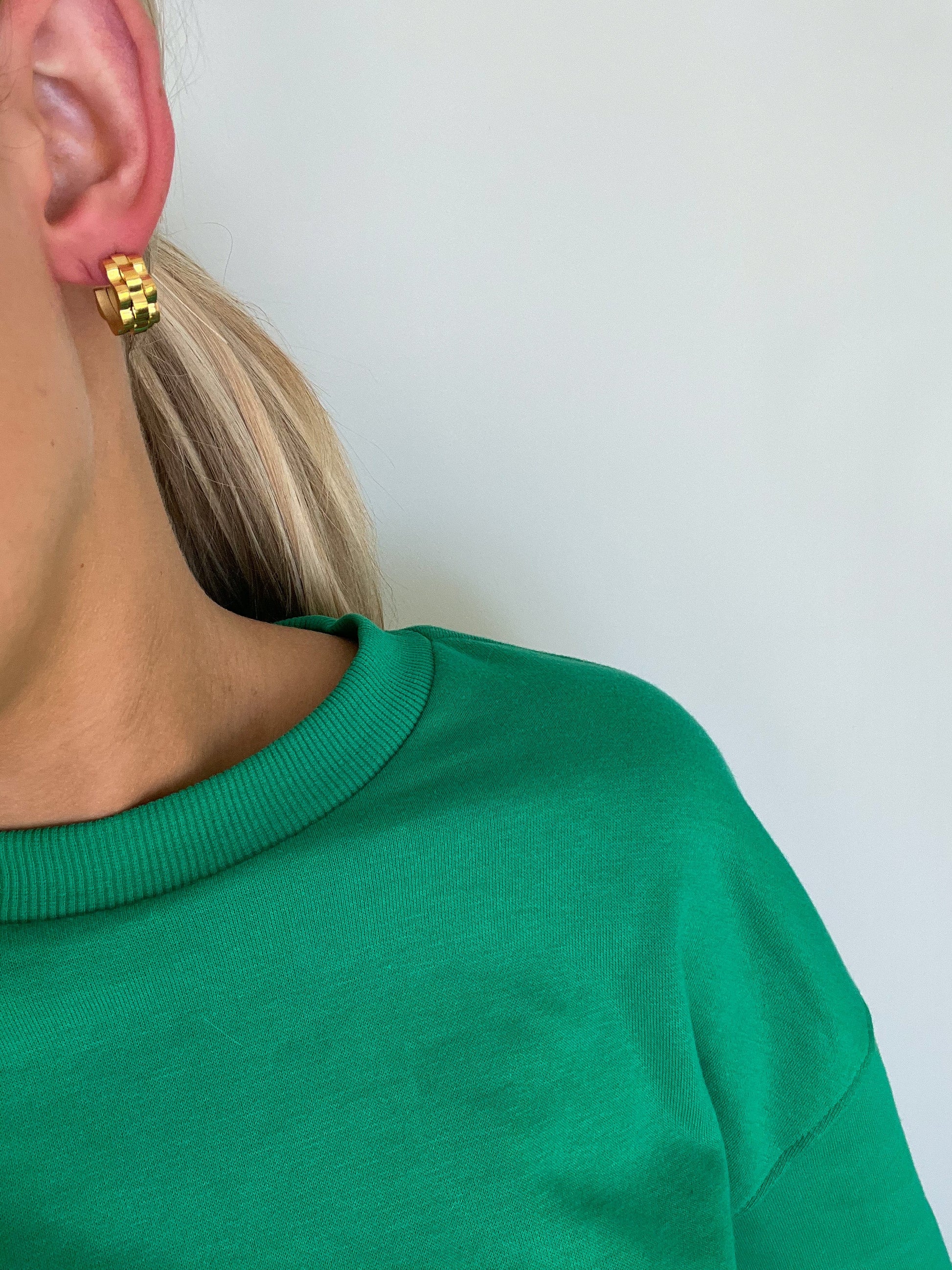 SMALL GOLD ROLLY HOOPS - Triple Charm Boutique